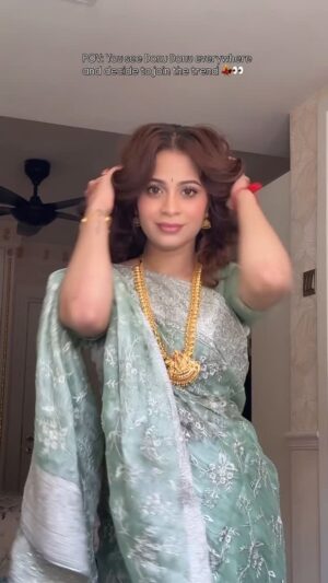 Ashvini Jegathesan Instagram - Donu Donu made me dance 💃✨
Loving this super subtle glam by @shadesbyshaa
Paired with the prettiest jewellery from @dubaijewellerssdn that completed the look 🤍
