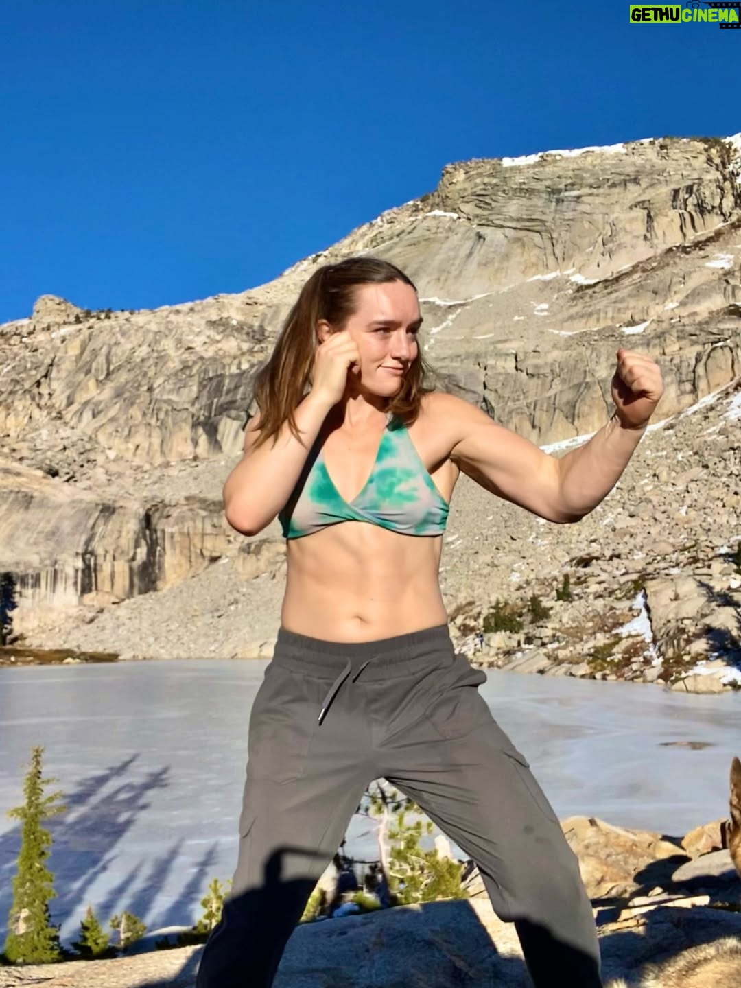 Aspen Ladd - 878 Likes - This adventure brought to you by caffeine and m&m’s 😂 legitimately though , if I’m running or hiking distance I’m popping candy . Also, before sparring and fights . Sugar and carbs are friend not foe. Also, it’s crazy that I can still be hiking at nearly 9k ft elevation, in DECEMBER in the sierras