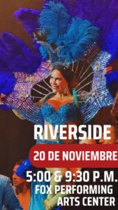 Aylín Mújica Instagram - ✨ Riverside, esta noche es imperdible.
No te puedes perder #perfumedegardenia con nuestra talentosa #aylinmujica
📍 Lugar: Fox Performing Arts Center
🎭 Funciones: 5:00 p.m. y 9:30 p.m.
🎟️ Boletos: Ticketmaster
¡Te esperamos!
#riversidecalifornia #nochedeteatro #showtime