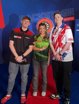 Becky James Instagram - tarts at the darts !! 🎯

thank you so much @officialpdc @skysports