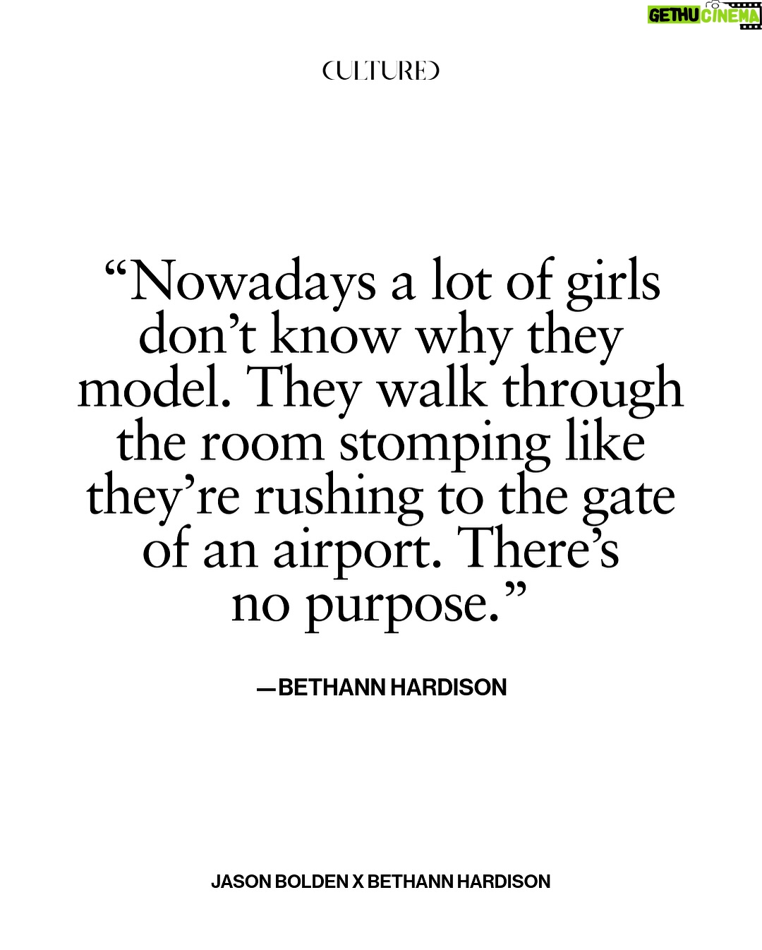 Bethann Hardison - 4.6K Likes - “We’re all students of Bethann Hardison,” says Tyson Beckford in ‘Invisible Beauty,’ the 2023 memoir-in-film of the soon-to-be 83-year-old materfamilias of American fashion.

Beckford is of course known as the rare male model to have ascended to household name status. Hardison helped put him on the map—like she did with Veronica Webb, Kimora Lee Simmons, and a generation of faces that made their way onto runways, magazine pages, and TV screens—a few years after founding her modeling agency in 1984. The Bethann Management era followed two decades of history-making moments for the New York native, from being discovered by the streetwear savant Willi Smith when she was but a Garment District showroom assistant to walking in Stephen Burrows’s Battle of Versailles face-off in 1973. It also ushered in a whole new chapter of her life dedicated to holding the fashion industry accountable for maintaining the strides in racial diversity it had made, ever so incrementally. Hardison’s Black Girls Coalition, founded in 1988 with Iman and brought back in 2014 as runway diversity waned, empowered dozens of models of color to not only speak out but stand behind each other, denouncing racism in ad campaigns as much as they rallied around homelessness in the industry. An initiative as rhizomatic as the BGC is a unicorn in a modeling industry that has become as splintered as it is self-centered. These days, Hardison is as invested in the forces shaping fashion from behind the scenes—like Polo Ralph Lauren’s James Jeter or stylist Carlos Nazario—as she is in the front row. But she’s never short on opinions about the trade she revolutionized time and again.

For our September issue, Hardison sat down with CULTURED’s style editor-at-large, @jasonbolden, to parse the fate of the fashion model.

1 and 7/ Photography by @tom__scanlan
3 and 5/ Photography by Arthur Elgort