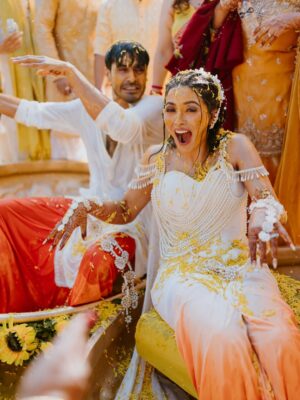 Bhaweeka Chaudhary Instagram - Haldi🌼 was a total blast 💛 Surrounded by my close ones, soaking in all the love, laughter, and crazy energy ✨ Every moment, every smile 😊 pure happiness 🤍 

#haldi #haldifunction