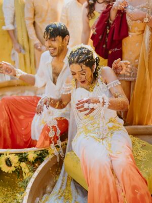 Bhaweeka Chaudhary Instagram - Haldi🌼 was a total blast 💛 Surrounded by my close ones, soaking in all the love, laughter, and crazy energy ✨ Every moment, every smile 😊 pure happiness 🤍 

#haldi #haldifunction