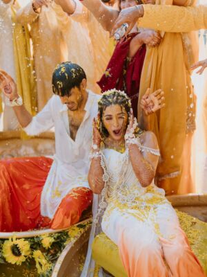 Bhaweeka Chaudhary Instagram - Haldi🌼 was a total blast 💛 Surrounded by my close ones, soaking in all the love, laughter, and crazy energy ✨ Every moment, every smile 😊 pure happiness 🤍 

#haldi #haldifunction