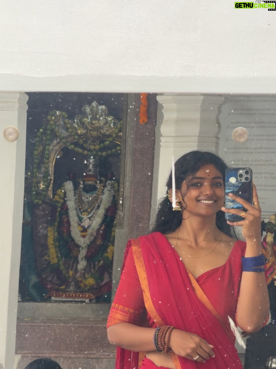 Bhoomi Shetty - 21.5K Likes - Navarathri🌺✨

In my 27 years of life, I’ve never done something like what I did this past month of September—Navarathri.
For 11 days, I lived as a Brahmacharini. A non-veg lover who didn’t touch non-veg. I woke up early, draped sarees every day, did puja, read slokas, wrote Durga koti. Even when my health wasn’t at its best, I still showed up. I still can’t believe myself.
And yet, I’m so proud. Because something awakened in me, The Shakti!! 
She made me believe in myself. I didn’t crave anything, I let go of so much. So much of my emotions, desires, attachments.  These 11 days taught me that if there is ichha, dedication & pure devotion, I can do anything in this life.
I realized Shakti doesn’t need materialistic offerings she asks for truth, our bare self, our honesty. I gave my all. 
I gave my all. I’ve grown. I’ve learnt. I’ve made mistakes, but I’ve also moved forward. And I’m grateful for everything life has given me so far.
And I promise myself one thing: to live fully, to live in the present.
Thank you Kali ma🌺
.