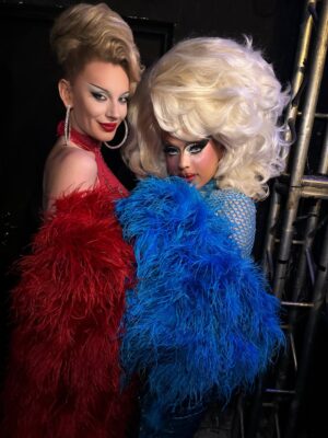 Bosco Instagram - 👧🏼 & 👦🏻   🇧🇷 & 🇨🇱 = 🥳

(with my gf @hereisbosco) 

#drag #rpdr #dragrace #rupaulsdragrace