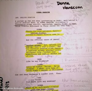 Briana Buckmaster Instagram - Happy 20th #Supernatural. To celebrate, here are my original audition sides for the role that changed my life (written by Eric Charmelo and Nicole Snyder, Directed by Phil Sgriccia) . ❤️ #spnfamily #sheriffdonna