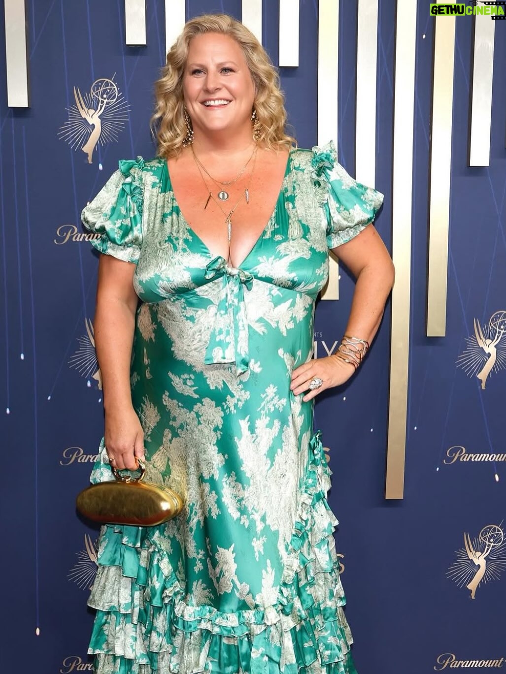 Bridget Everett - 38.7K Likes - First Emmy’s! Thrilling and well deserved win for @boomboomhiller. Proud to be nominated alongside @fancyboslady and @pthureen for writing. Shared the evening with Mr. Showbiz himself, @murrayhill. Thanks to @cdicelove13 for styling me, @alexisbittar for the bling and bag, @selkie for the dress. As always, @stuartweitzman on my toesies. Makeup by the angel @jessica.ahn and hair by the sweet @stephenlowhair 💫