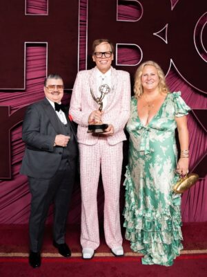 Bridget Everett Instagram - First Emmy’s! Thrilling and well deserved win for @boomboomhiller. Proud to be nominated alongside @fancyboslady and @pthureen for writing. Shared the evening with Mr. Showbiz himself, @murrayhill. Thanks to @cdicelove13 for styling me, @alexisbittar for the bling and bag, @selkie for the dress. As always, @stuartweitzman on my toesies. Makeup by the angel @jessica.ahn and hair by the sweet @stephenlowhair 💫