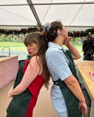 Briony May Williams Instagram - The best teammate a girl could ask for!! These pics perfectly sum up our time together in the tent for the New Year Bake Off 💕 Can’t wait for you to see it!!! Love you @tasha_f_stones ❤️

@britishbakeoff 

#bakeoff #friends #bffs