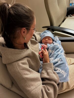 Brittany Baker Instagram - Say hello to my perfect angel baby nephew, Hudson. I’m eternally grateful to my brother and sister-in-law for bringing this 8lb 8oz coconut into our lives. We are beyond obsessed with this little nugget! I love him more than words could ever explain and my new fav hobby is staring at pics of this handsome guy. Of all the titles I’d had…. Auntie Britt is my favorite. 
🩵💙🥥🍼🫶🏻🥰