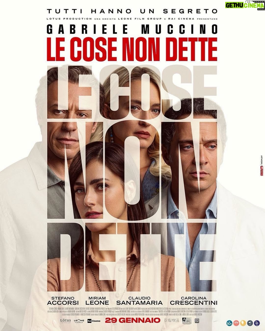 Carolina Crescentini - 9K Likes - LE COSE NON DETTE

Ecco il poster ufficiale del nuovo film di Gabriele Muccino, dal 29 gennaio al cinema. 
Con Stefano Accorsi, Miriam Leone, Claudio Santamaria, Carolina Crescentini, Beatrice Savignani e Margherita Pantaleo. 

“Racconto le infinite cose che non ci diciamo, non riusciamo a dire. Non possiamo dire. Nemmeno a noi stessi”. Gabriele Muccino

Una produzione Lotus Production, una società Leone Film Group, e Rai Cinema. 

@01distribution @leonefilmgroup @lotus_production @rai_cinema
@gmuccino @stefano.accorsi @mirimeo @claudio_santamaria @carolcrasher @beatricesavignanii @margheritapantaleo_official

#LeCoseNonDette #29gennaio