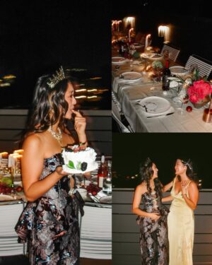 Chelsea Zhang Instagram - 𝓌𝒾𝓉𝒽 𝒻𝓇𝒾𝑒𝓃𝒹𝓈 𝒶𝓇𝑜𝓊𝓃𝒹 𝓉𝒽𝑒 𝓉𝒶𝒷𝓁𝑒 ✨ 

My lil slice of heaven 💛 @third.spacela is my events & hosting page ✨

Celebrated another year with a Baroque Themed Rooftop Dinner— very inspired by my outfit (@shopakira ) and the queens I’m surrounded by in this beautifully complex city ✨ 

The miracle of relationships never fails to amaze me — Each friend a story of divine design. Couldn’t have planned the seats at my table if I tried and i wouldn’t want it any other way ❤️ 

———————-

I love a full event experience — I delight in excellence and details… but also catch me at 6pm crying because I tried to set up a party by myself 🫠. To be met with friends who fly to the rescue, laugh it off and tell me they would have shown up if it  were just two pieces of bread on an barren table 🤣 — healed a lot in little Chels’s heart. 

Thankful for my friends who help head knowledge become heart knowledge by loving me thru every version of myself (especially troll Chelsea — shes a problem. 🧌🤪) 

I pray that this type of community surrounds you and is never taken for granted ❤️✨ 

#community #girlhood #dinnerparty #hosting #perfectionism #birthday #celebration #rooftop #citylife #adulting #adultfriendships #oliviadean #artofloving