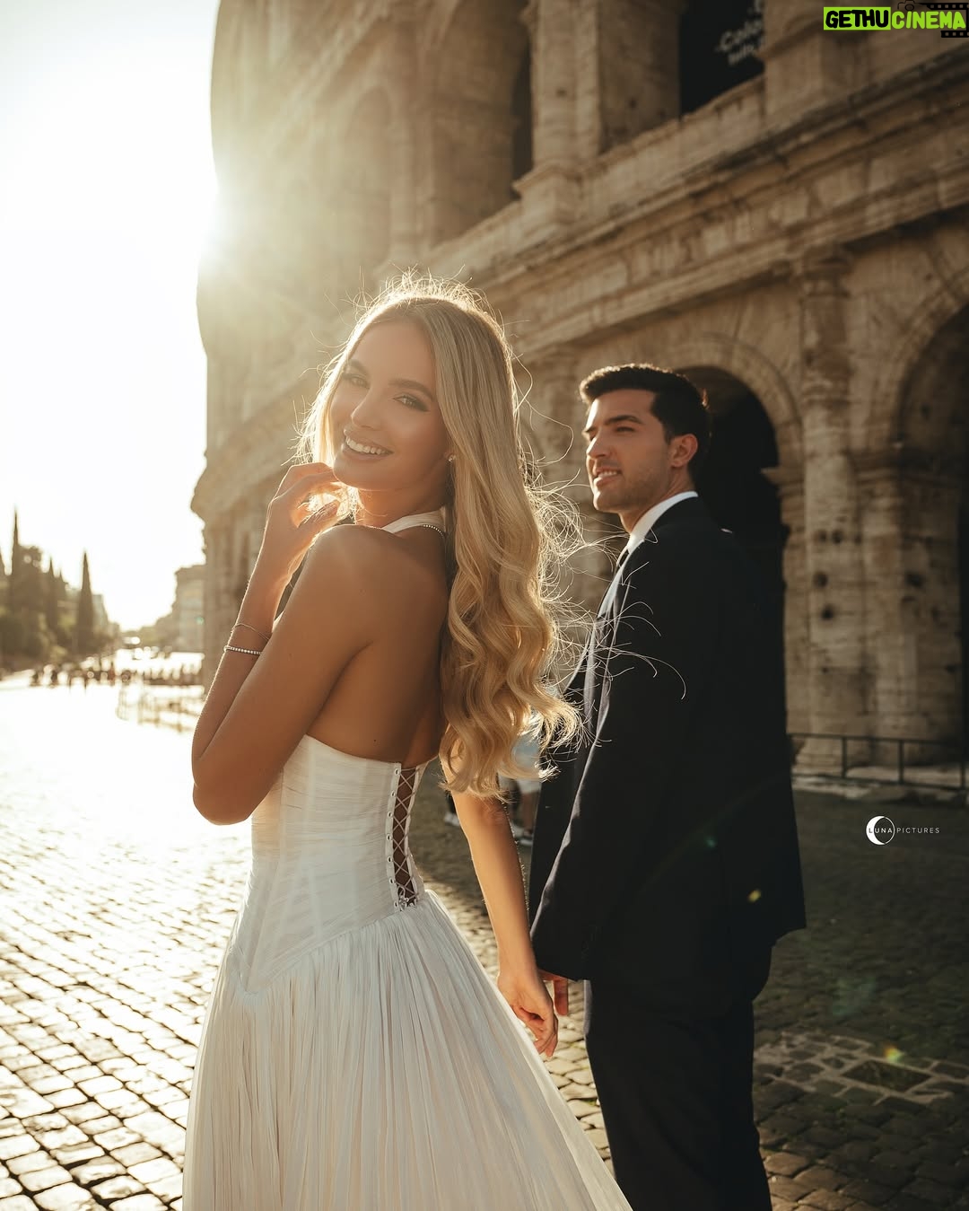Cindy Marina - 10.4K Likes - A Roman dream 🤍✨ 

Shot by the talented @lunapictures.al 
Dress by amazing @aiahmariage 
Makeup by bestie @henrigjata_mua 
Hair by my baby @florii_hairstyle