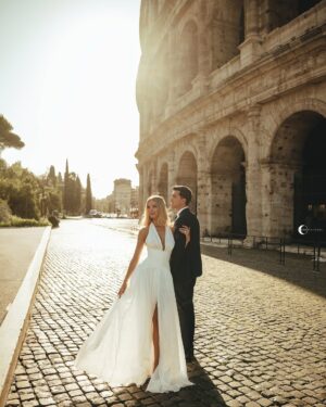 Cindy Marina Instagram - A Roman dream 🤍✨ 

Shot by the talented @lunapictures.al 
Dress by amazing @aiahmariage 
Makeup by bestie @henrigjata_mua 
Hair by my baby @florii_hairstyle