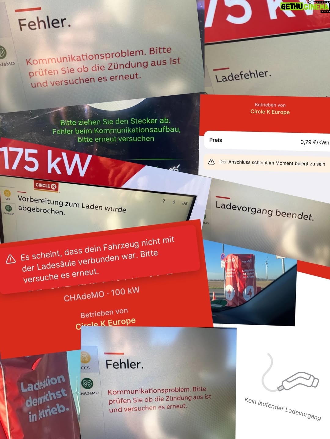 Collien Fernandes - 5.8K Likes - Heute den Flug aus Berlin verpasst. 

Wenn E-Mobilität für alle, die Zukunft sein soll, muss definitiv etwas passieren in der Ladeinfrastruktur: 

Ladesäule Nummer 1: Kommunizierte gar nicht mit mir.

Ladesäule Nummer 2: "Fehler beim Kommunikationsaufbau, bitte erneut versuchen."

Ladesäule Nummer 3   4: "Der Bezahlvorgang war nicht erfolgreich."

Ladesäule Nummer 5: Wurde mir zwar als funktionierende Ladessäule angezeigt, ist aber noch gar nicht in Betrieb. Oops..

Ladesäule Nummer 6: "Der Anschluss scheint im Moment belegt zu sein." Ähm... Ist er aber nicht.

Ladesäule Nummer 7: "Vorbereitung zum Laden wurde abgebrochen." Äh: Why??

Ladesäule Nummer 8: Ladefehler.

Ladesäule Nummer 9: Fehler.

Ladesäule Nummer 10: Nach jedem Prozent "Ladevorgang beendet"

Wegen all der Lade- bzw am Ende Nicht-Lade-Stopps nun den Flug verpasst und gestrandet in Berlin. 
Laune eher so im Keller.

Zur Launenbesserung jetzt erst mal Pizza   Saft (!)   TV im Bett..