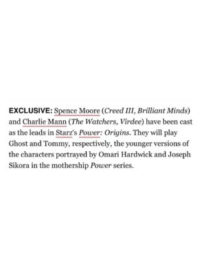 Courtney Kemp Agboh Instagram - ‘Power: Origins’ Prequel Finds Its Ghost & Tommy. Welcome to the #PowerUniverse @spencermooreii @charliecasparmann!