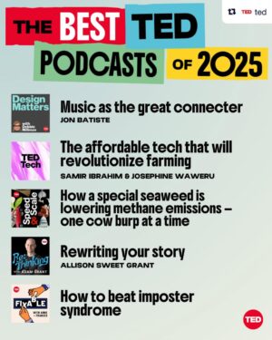 Debbie Millman Instagram - Ooooh! Two episodes! Design Matters with @jonbatiste and as a guest on @adamgrant’s brilliant podcast Work/Life! Thank you @ted! 🎙️🎙️🎙️🎙️🎙️🎙️

Repost from @ted
•
As we wrap up 2025, there are so many TED podcast episodes that captivated us, challenged our assumptions and stole our hearts — here are 10 of our favorites. From musical genius @JonBatiste on why music and community are innately intertwined to how James Beard Award-winning chef Sean Sherman (@the_sioux_chef) connects local communities through indigenous ingredients, and how to better understand workplace imposter syndrome with a little help from Fixable hosts @annemorriss and @francesxfrei, these episodes will help you wrap up your year right — and enter the new one inspired, curious and hopeful for the future.⁠
⁠
Dive into these ideas and more wherever you get your podcasts.