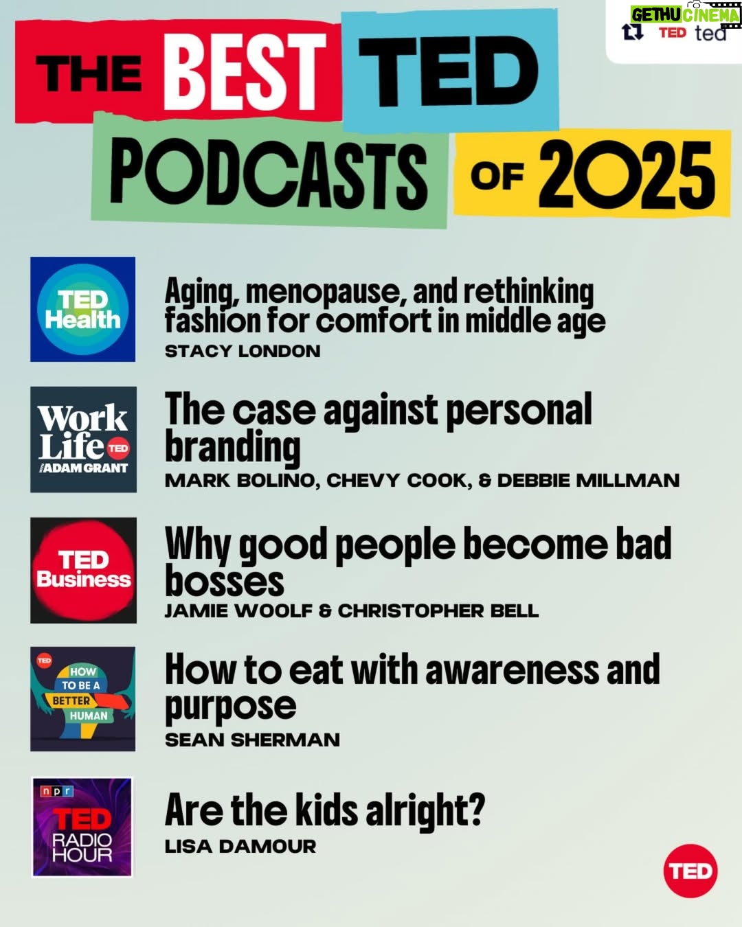Debbie Millman - 11.6K Likes - Ooooh! Two episodes! Design Matters with @jonbatiste and as a guest on @adamgrant’s brilliant podcast Work/Life! Thank you @ted! 🎙️🎙️🎙️🎙️🎙️🎙️

Repost from @ted
•
As we wrap up 2025, there are so many TED podcast episodes that captivated us, challenged our assumptions and stole our hearts — here are 10 of our favorites. From musical genius @JonBatiste on why music and community are innately intertwined to how James Beard Award-winning chef Sean Sherman (@the_sioux_chef) connects local communities through indigenous ingredients, and how to better understand workplace imposter syndrome with a little help from Fixable hosts @annemorriss and @francesxfrei, these episodes will help you wrap up your year right — and enter the new one inspired, curious and hopeful for the future.⁠
⁠
Dive into these ideas and more wherever you get your podcasts.