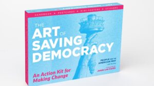 Debbie Millman Instagram - Throughout history, artists have played a vital role in every major social movement—shining light where others look away, stirring our conscience, and expanding our collective imagination of what’s possible. This time is no different.

That’s why @peoplefor_ created The Art of Saving Democracy: An Action Kit for Making Change!

At a time when our freedoms and core values are under assault, it's a new civic renewal initiative that uses art to inspire and equip more Americans to actively participate in our democracy! 

Featuring:
💥 Bold art from the hottest artists of our generation
✅ Practical tips on how to take meaningful action
🎁 Fun extras— stickers, postcards, posters, and conversation prompts — to spark connection and community.

📚 Hits stores June 2026
🔥 Order today!

Special thanks to board member Jamie Lee Curtis, People For's president @svantemyrick, @storeypub (an imprint of @hachetteus), our generous partner @amplifierart, @obeygiant who has multiple pieces in the kit--and ALL the artists who contributed their beautiful work.

With heartfelt gratitude to:
@vincentvaldez77, especially for allowing us to use his piece to design the cover art
@debbiemillman 
@debkass
@vcassinova
@tracieching
@carriemaeweems 
@_mazatli_ 
@roylichtenstein
@edruschaofficial 
@celestialterrestrial 
@toosphexy 
@beautifulhoodcrumb
@michaeldixonpainter 
@seabyland 
@bmciverart 
Ann Hamilton

#ArtOfSavingDemocracy #ArtistsforDemocracy #ArtsActivism #artistsofinstagram