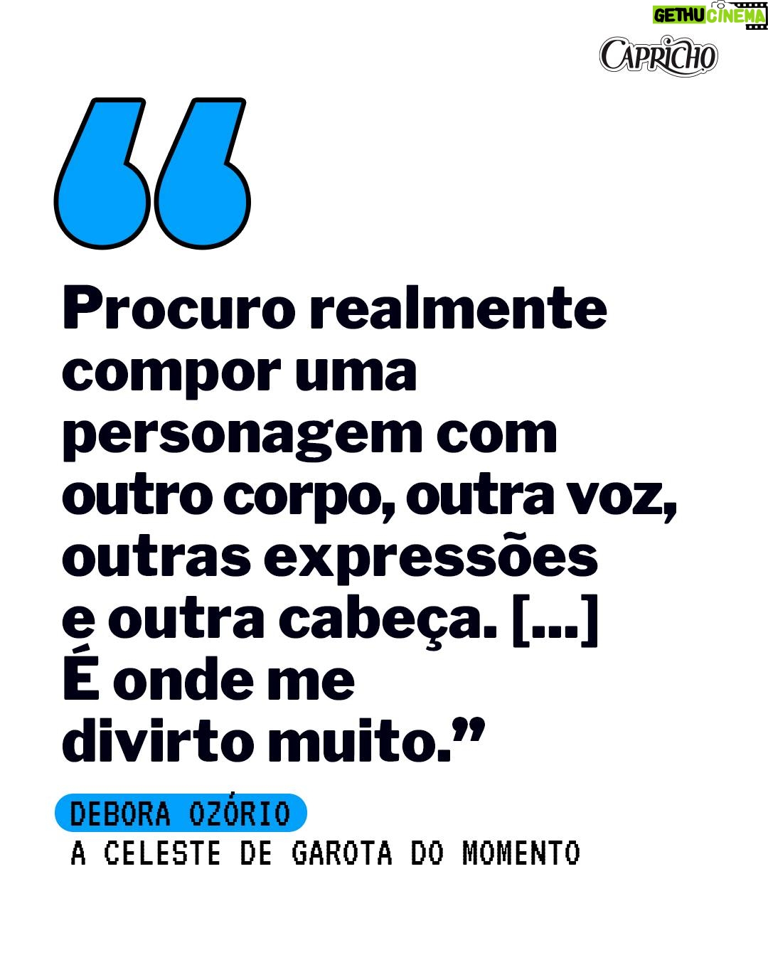 Débora Ozório - 22.1K Likes - EDIÇÃO DIGITAL | O MOMENTO DE SONHAR GRANDE 🎭📚

Com personagens tão diferentes quanto Petra, de Terra e Paixão, e Celeste, de Garota do Momento, @ozoriodebora mostra que mergulhar fundo em cada papel é o que move sua carreira. ✨

Na edição digital de abril da CAPRICHO, ela fala sobre a paixão que começou no teatro ainda criança, a importância de dar voz a temas relevantes — como o despertar da Celeste na novela das seis — e o desejo de continuar desafiando a si mesma. 

🔗 Acesse capricho.abril.com.br para ler um trecho da entrevista. O ensaio e o texto completo estão no #GoRead, a maior banca de revistas digitais do Brasil.