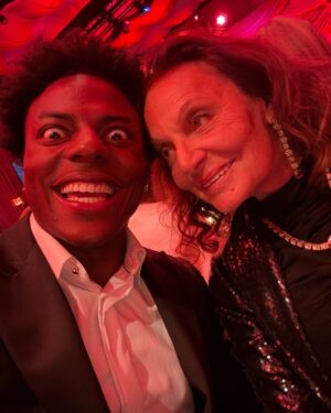 Diane van Fürstenberg Instagram - Tonight I met an extraordinary  young man …a 20 years old American YouTuber who creates magic energy wherever he goes. I took the liberty to remind him that since he has this massive influence, it was important to practice the power of kindness … i know he heard me … a very nice young man !!! ❤️👍❤️