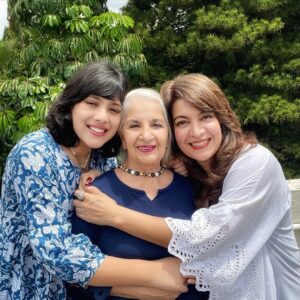 Divya Seth Shah Instagram - See , Still Together , Forever 💙🩵💙

Not a great photoshop job,But You get the drift 
Mihika would have giggled at My attempt

Here’s to Eternity
.

.

.

#motherdaughterlove