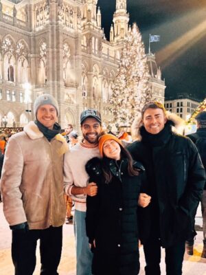 Eden Sher Instagram - I shot a Xmas movie for @hallmarkchannel in real life Europe on a real life riverboat & had a magical time & made lifelong friends & now you all get to see it November 9!!! Highly recommend watching bc it’s v fun & would like to film a sequel. Here are a selection of BTS photos/vids documenting the merriment & chaos!!!
Special shoutout to @ananddb for coming to my hotel room at midnight to help me cut a hair tie out of my hair ily forever 🙏💓