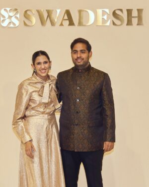 Eka Lakhani Instagram - Akash Ambani 🖤

Quiet elegance, rooted in Banaras. Katan Satin Tanchoi from @swadesh_online, crafted by artisan Salman, carrying forward a celebrated legacy.
Finished with a classic bandhgala by @raghavendra.rathore 

Styled by @ekalakhani
Style asst @styledbyradhikadhanuka @fatimabaluchstyles
Hair @aalimhakim, Manish

Shloka beautifully styled by @dmjatia and @nirikshapoojary_