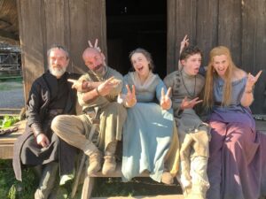 Eliza Butterworth Instagram - The 10 year anniversary of The Last Kingdom!!! ♥️⚔️♥️ Without a doubt this will forever be one of the most joyous, magnificent, magical and absolutely life changing chapters of my existence!! Any of our cast and crew can attest to this and we are connected forever through this beautiful show which was made over 8 years! The best job I will ever have! This show brought me the bestest friends anyone could dream of, the most stunning memories as well as an unbelievable education from all of the exquisite cast and crew in all things acting, filming and production. These people are magic and these photos and videos do no justice to show the years of fun and laughter we had together filming in beautiful Budapest! I started the show at age 21 and ended age 28 as a royal Saxon grandmother having the time of her life! This show allowed all of us actors to expand our range and they believed in us to carry such amazing storylines and relationships which blows my mind! Our crew and production team were exquisite in every way possible and brought every single second of this show to life! And the best part of all of these years of fun is getting to connect with our stunning fans who joined us for the epic ride and made it all possible! We love you so much! Thank you or everything!!! DESTINY IS ALL ♥️🥹♥️