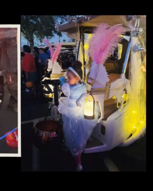Elysia Rotaru Instagram - About last night… Cinderella definitely made it to the Halloween party and got home before the the carriage ( and @ryslife and I ) turned into a pumpkin 🎃 #halloween2025