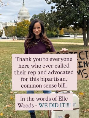 Emily Calandrelli Instagram - Omg you guys, IT PASSED!!!! Mommas - WE DID IT!!!!!!!

Huge thank you to @repswalwell @senduckworth @repmariasalazar @reppettersen @repandrewgarbarino and @repluna for your support of mothers. 

Thank you to @chamberofmothers for getting this ACROSS THE FINISH LINE!

Thank you to everyone here who ever called their reps to garner support for this!

And a special thank you to all of my DC friends who helped me along the way - you know who you are 👏🏻❤️

OMG WE DID IT!!! 🍼🍼🍼🍼🍼🍼