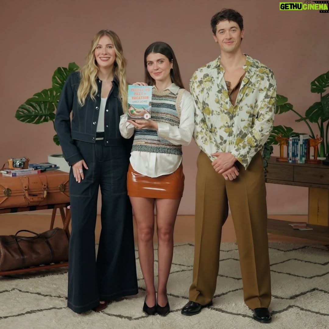 Emily Henry - 75.9K Likes - Two of the most charming people in the world and a girl who doesn’t know how to have hands in photos 

52 days until PEOPLE WE MEET ON VACATION comes to @netflixfilm and 0 days until the new movie tie-in edition of the book (complete with our perfect new Alex and Poppy) hits shelves in the US!

Hair by @domforletta
Makeup by @deannamelluso 
Style by @elizayerry and @lillycnielsen 
Photo courtesy of @netflixfilm 
Hand work by me