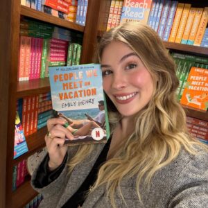 Emily Henry Instagram - Four days until the trailer drops but the movie tie-in edition of People We Meet on Vacation is in stores NOW and I love it sm 🧡💚🧡💚