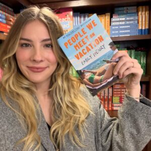 Emily Henry Instagram - Four days until the trailer drops but the movie tie-in edition of People We Meet on Vacation is in stores NOW and I love it sm 🧡💚🧡💚