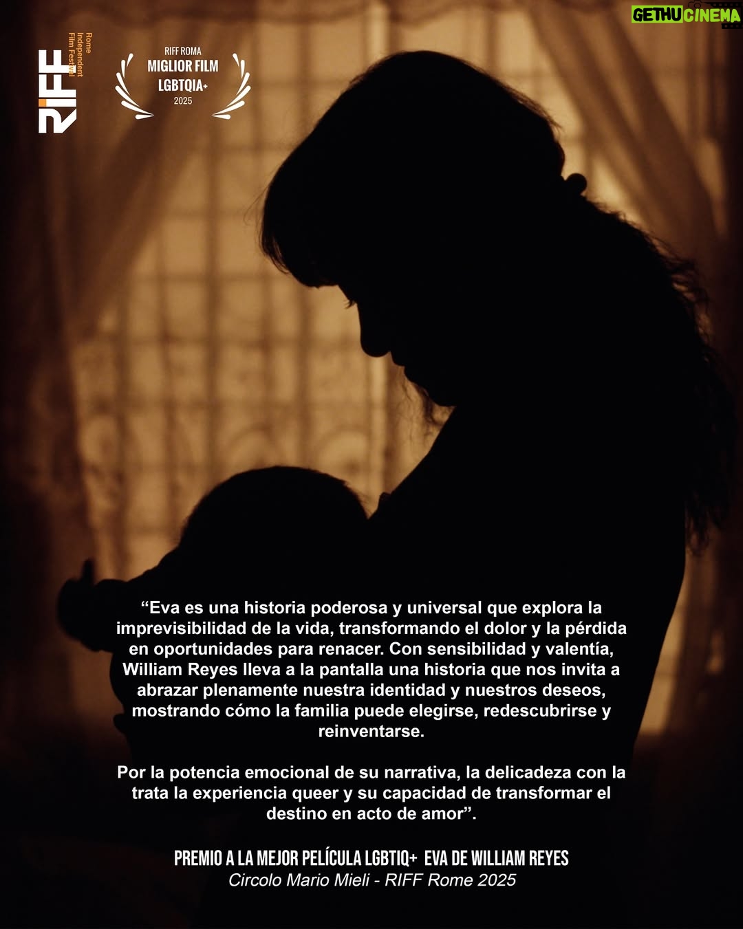 Endry Cardeño - 309 Likes - Es un honor anunciar que Eva ha sido distinguida con el premio a Mejor Película LGBTIQ  en el RIFF: Rome Independent Film Festival en su edición XXIV.

Celebramos este reconocimiento al talento hondureño y colombiano que permitió darle vida a esta historia.