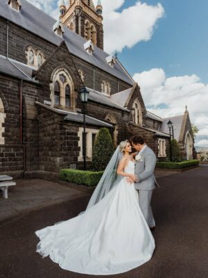 Erin Barnett Instagram - Dream day, dream man, dream dress! ❤️ I’m going to be flooding my socials with wedding content, just wait til you see everything!
•
•
Wedding planner: @geewhatawedding 
Makeup: @tiffanylovemakeup & @proglam.makeuphair 
Hair: @cass.co_hair_and_makeup_studio 
Ceremony: St Ignatius’ Church
DJ: @therealpressplay 
Florals: @bmflorist 
Photography & Videography: @augmentedartsweddings 
Content Creator: @gooddays.events 
Audio Guest Book: @offthehook.au 
Reception styling/rentals: @abra.events_ 
Audio, Visual, Sound, & Lighting: @tnmentertainmentaus 
Bridal party transportation: @thelimocompanyau 
Bride & Groom transportation: @carwoodwedding 
Venue: @qtmelbourne 
Wedding dress: @alwaysandforeverbridal_int 
Wedding rings: @diamondlinejewellery 
Suits: @blacktieclassic