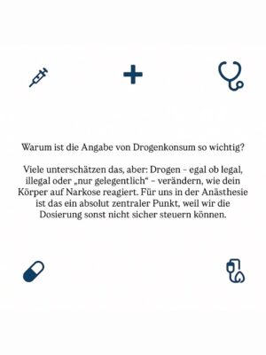 Franziska Böhler Instagram - ….keine Sorge: Wenn wir im Aufklärungsgespräch nach Drogen fragen, planen wir keine Afterhour — nur deine Narkose.
Also: Sag’s einfach. Wir sind schwer zu schocken🤍.
#narkose #anästhesie #nurse #SagEsUnsEinfach #Gesundheitsaufklärung #Medizin #Krankenhausalltag #OperationFacts #HealthcareEducation #WirHabensSchonAllesGehört #MedicalTruths #drugs