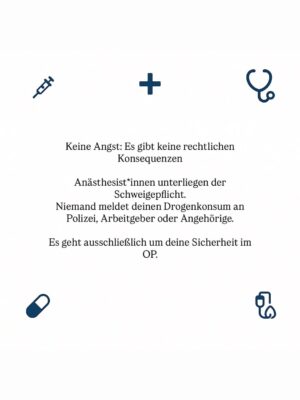 Franziska Böhler Instagram - ….keine Sorge: Wenn wir im Aufklärungsgespräch nach Drogen fragen, planen wir keine Afterhour — nur deine Narkose.
Also: Sag’s einfach. Wir sind schwer zu schocken🤍.
#narkose #anästhesie #nurse #SagEsUnsEinfach #Gesundheitsaufklärung #Medizin #Krankenhausalltag #OperationFacts #HealthcareEducation #WirHabensSchonAllesGehört #MedicalTruths #drugs