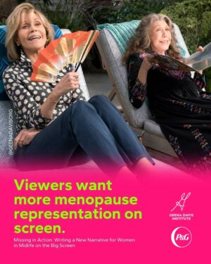 Geena Davis Instagram - Menopause deserves more than a punchline.

Our newest study with @proctergamble, the company behind many brands that women trust like Always Discreet, Olay, Pantene, and Secret, shows that the vast majority (67%) of audiences want to see realistic portrayals of menopause on screen—stories with honesty, humor, and heart.

Shows like “Grace & Frankie” prove there’s a real appetite for narratives that reflect every chapter of women’s lived experiences. 

Check out the full report at the link in our bio.
#Menopause #GDI #seeitbeit