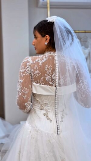 Haidy Moussa Instagram - “Stages of perfection ✨
From first fitting to final touch — her dream dress comes to life.”

@haidymoussaofficial 

#FatmaNasrCouture #HauteCouture #LuxuryBride #HandmadeWithLove
