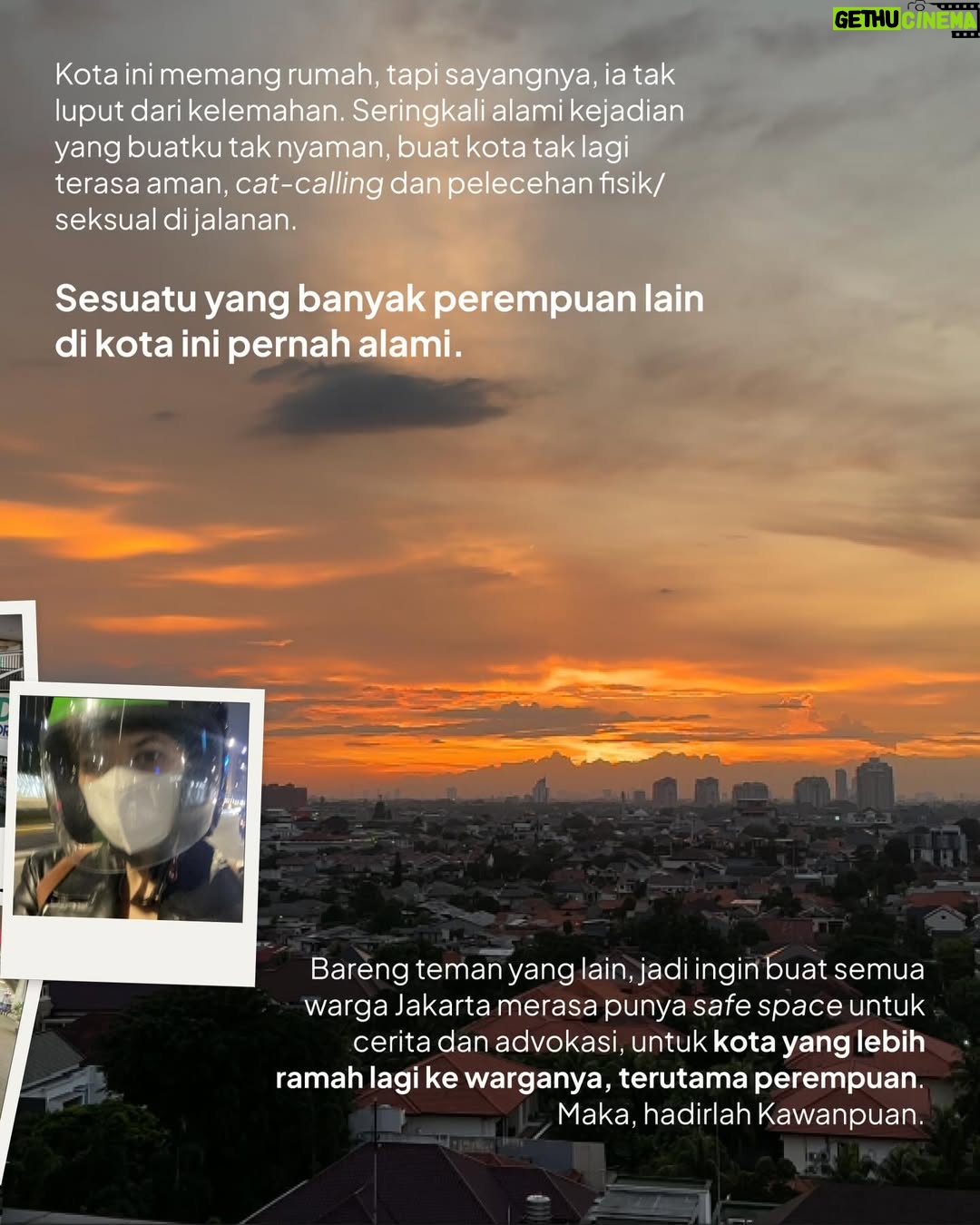 Hannah Al Rashid - 8.7K Likes - Tiap jengkal Jakarta memang penuh kendaraan, tapi kota mesti selalu sediakan warganya ruang aman pada mereka yang bepergian. Buat @hannahalrashid, cipta ruang aman di kota, enggak bisa sendirian.

Kami percaya, tiap kota punya caranya sendiri untuk bercerita. Kalau punya kisah tentang kotamu, kami mengundangmu membagikannya melalui ruang kecil yang kami sediakan pada bit.ly/ceritadarikota.

#UrunDayaKota
#TheCityGuideline
#CeritaDariKota
#Jakarta