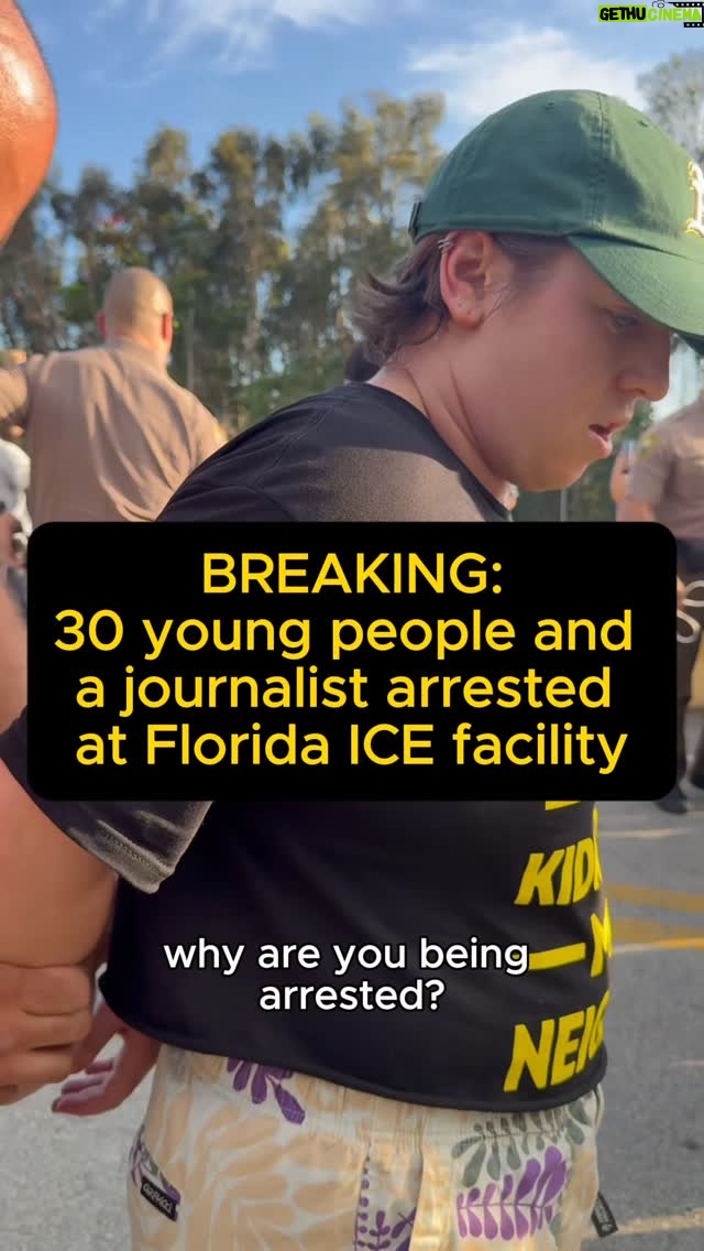 Hannah Einbinder - 67.5K Likes - 30 brave young people were just arrested after blocking an ICE detention facility near Alligator Alcatraz. Police also detained a journalist who was present to cover the action.

ICE is a criminal organization that is terrifying everyday people on behalf of fascist billionaires. They have no right to kidnap our neighbors, and it’s time for each of us to stand up to their intimidation tactics. Let’s shut it down.

Young people are demanding:
1. Shut down all ICE facilities
2. Bring our neighbors home
3. Abolish ICE

Take action at the link in our bio.
