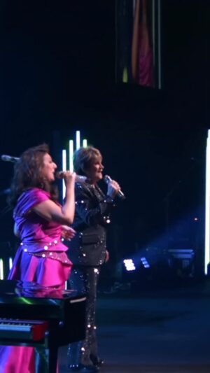 Jane McDonald Instagram - Holding space for #forgood since it seems to be having a bit of a moment again…💚 

You could say Sue is the Ariana to my Cynthia. Should we perform it again next year? Tour tickets on sale now! ✨