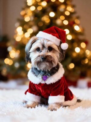 Jann Arden Instagram - Poppy is ready for Christmas!!! thank you @dori.mcrae for these fantastic holiday photos!! 🎄🎄🎄🎄🧑‍🎄