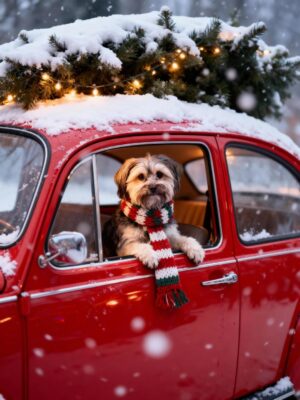 Jann Arden Instagram - Poppy is ready for Christmas!!! thank you @dori.mcrae for these fantastic holiday photos!! 🎄🎄🎄🎄🧑‍🎄