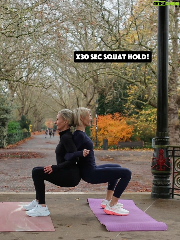 Jenni Falconer - 36.8K Likes - 🔥You loved the arms so here's the LEGS!💥
Huge thanks to my brilliant partner in the park @jennifalconer ♥️ swipe across to the final slide!😂

⚠️SAVE this one & share it with a friend > perfect to do anywhere with NO EQUIPMENT‼️great when you are sort on time ⏰ 

✅20 Mins
✅3/4 Sets depending on time
✅warm up 1st 

▶️15 Squats
▶️12 Split Squats
▶️12 Alt reverse lunges
▶️30 Bum kicks
▶️20 Sumo Squat pulses
▶️10 Curtsy lunges (both sides)
▶️12 Lateral lunges 
▶️10 Split squat hops (both sides)
▶️12 Criss Cross squats
▶️15 Glute Bridges
▶️30 squat wall/partner hold!

Give me a 👍 if you try it & enjoy!💪🏻
Thanks @thestylephotographer 
Both @sweatybetty