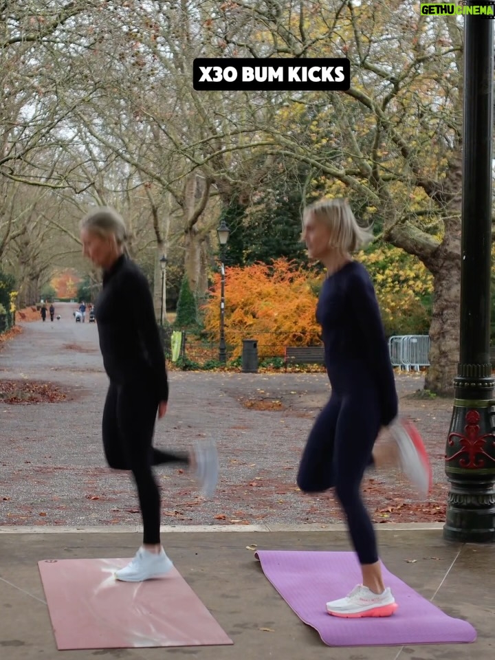 Jenni Falconer - 36.8K Likes - 🔥You loved the arms so here's the LEGS!💥
Huge thanks to my brilliant partner in the park @jennifalconer ♥️ swipe across to the final slide!😂

⚠️SAVE this one & share it with a friend > perfect to do anywhere with NO EQUIPMENT‼️great when you are sort on time ⏰ 

✅20 Mins
✅3/4 Sets depending on time
✅warm up 1st 

▶️15 Squats
▶️12 Split Squats
▶️12 Alt reverse lunges
▶️30 Bum kicks
▶️20 Sumo Squat pulses
▶️10 Curtsy lunges (both sides)
▶️12 Lateral lunges 
▶️10 Split squat hops (both sides)
▶️12 Criss Cross squats
▶️15 Glute Bridges
▶️30 squat wall/partner hold!

Give me a 👍 if you try it & enjoy!💪🏻
Thanks @thestylephotographer 
Both @sweatybetty