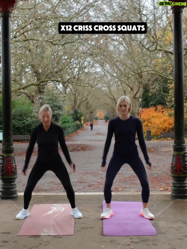 Jenni Falconer - 36.8K Likes - 🔥You loved the arms so here's the LEGS!💥
Huge thanks to my brilliant partner in the park @jennifalconer ♥️ swipe across to the final slide!😂

⚠️SAVE this one & share it with a friend > perfect to do anywhere with NO EQUIPMENT‼️great when you are sort on time ⏰ 

✅20 Mins
✅3/4 Sets depending on time
✅warm up 1st 

▶️15 Squats
▶️12 Split Squats
▶️12 Alt reverse lunges
▶️30 Bum kicks
▶️20 Sumo Squat pulses
▶️10 Curtsy lunges (both sides)
▶️12 Lateral lunges 
▶️10 Split squat hops (both sides)
▶️12 Criss Cross squats
▶️15 Glute Bridges
▶️30 squat wall/partner hold!

Give me a 👍 if you try it & enjoy!💪🏻
Thanks @thestylephotographer 
Both @sweatybetty