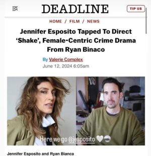 Jennifer Esposito Instagram - I need a long nap first before tackling another indie film- but LFG!! If you haven’t seen Ryan’s amazing film, Too Leslie, you should. I’m thrilled to get to direct his next script. Amazing group so far @kelseyplaw  Thank you for introducing me to the world of SHAKE.
@tina_turnbow photo credit